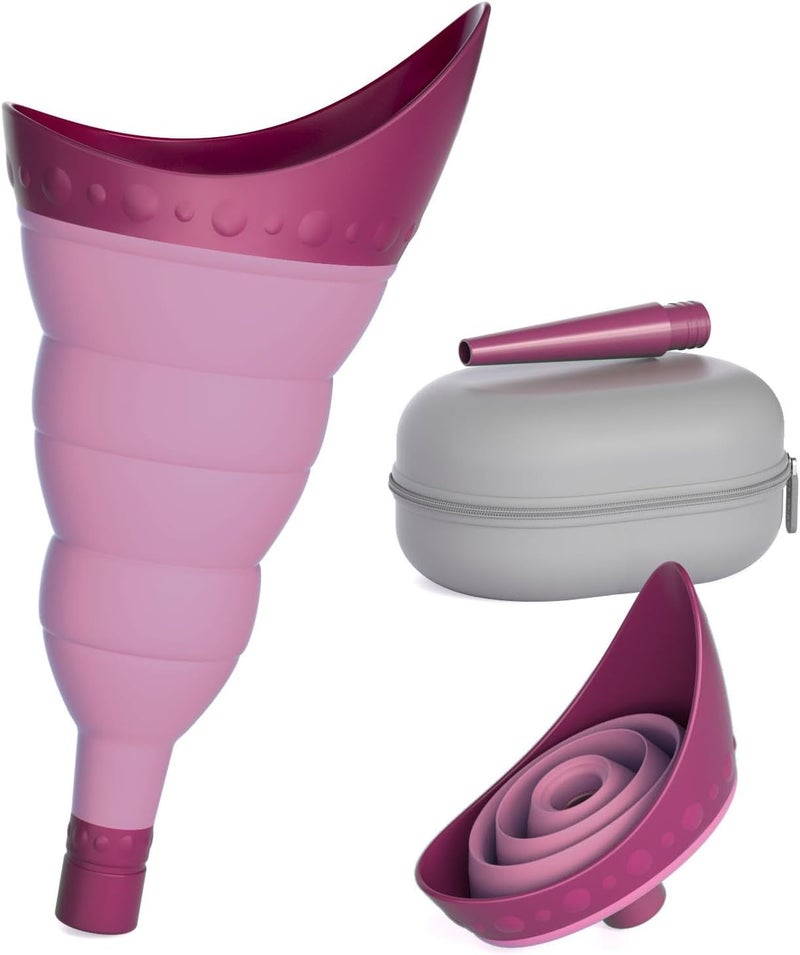 TRIPTIPS Pee Conch Foldable Female Urinal Device Portable Urinal for Women Pee Funnel for Women Travel, She Pee Cup for Women Stand to Pee Womens Urinal Funnel with Tube Case - Image 1